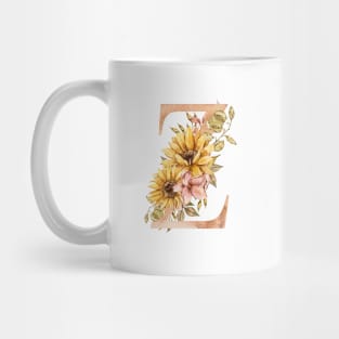 Watercolor sunflower bouquet monogram letter Z Mug